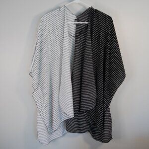 Two-toned open wrap shirt